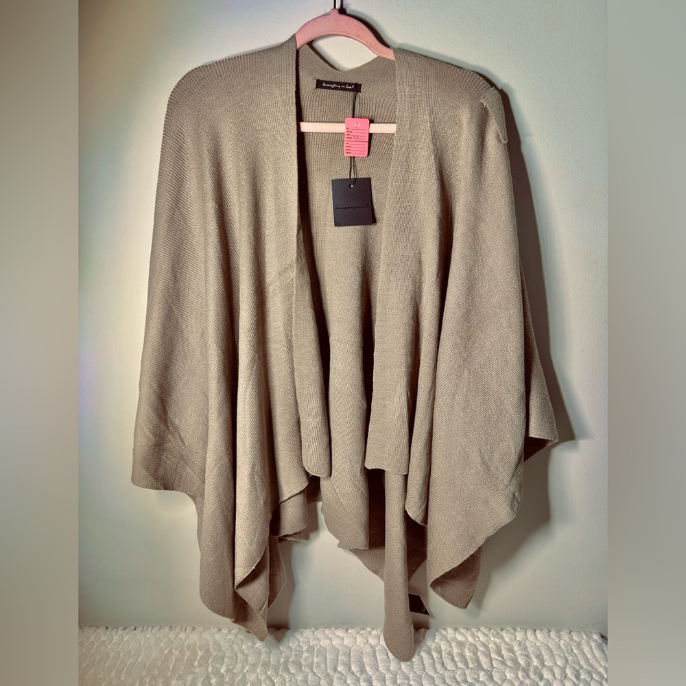 Do Everything in Love Taupe Draped Women's Poncho